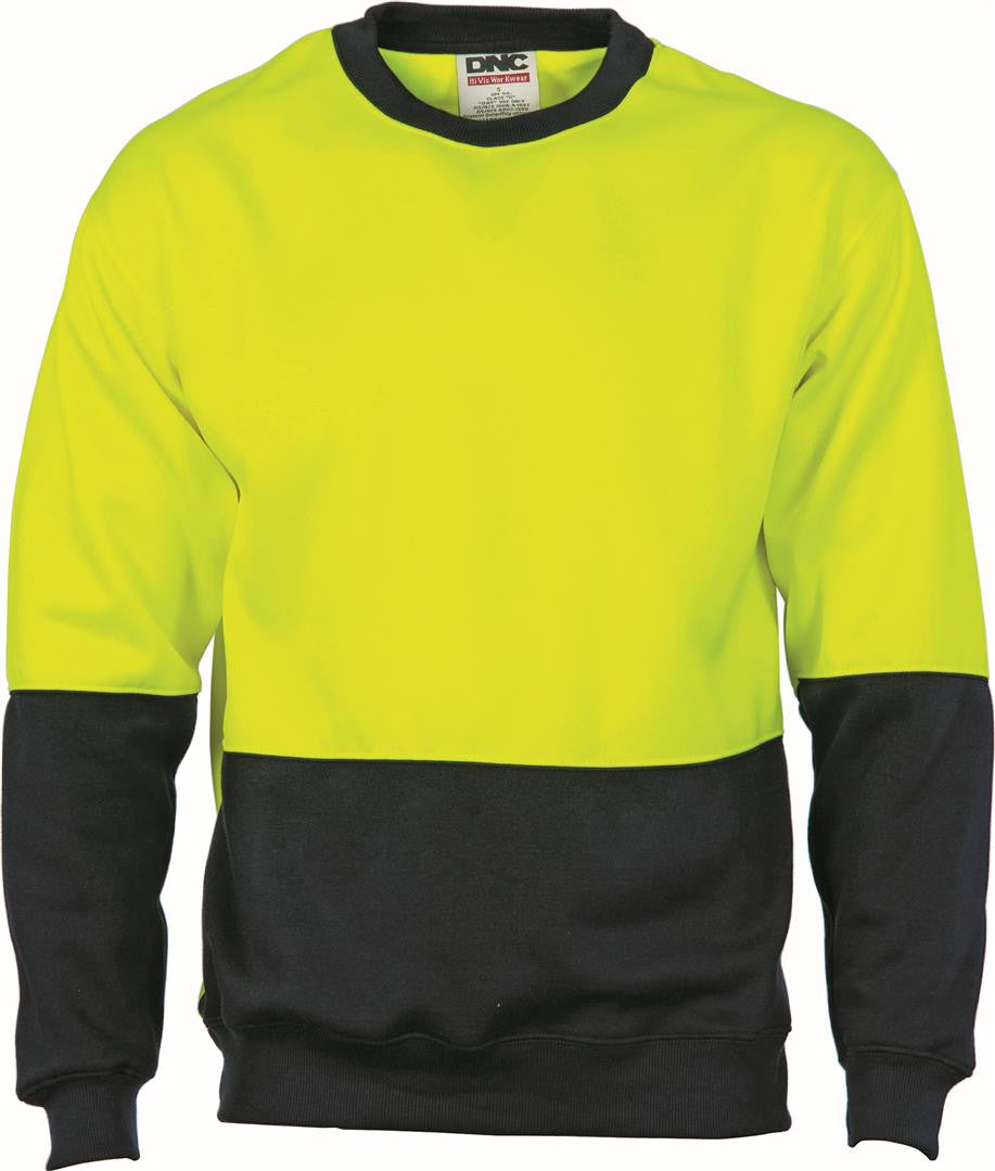 DNC HiVis Two tone Fleecy Sweat Shirt, Crew Neck (3821)