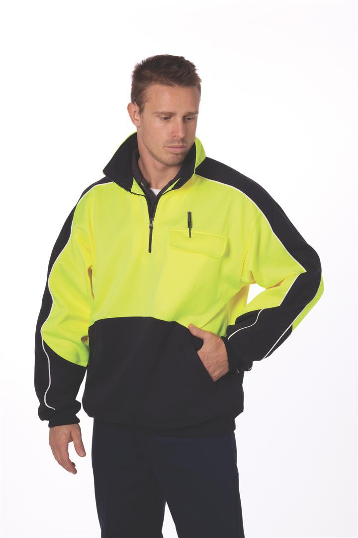 DNC HiVis Two Tone 1/2 Zip Hi-Neck Panel Fleecy Windcheater (3823)