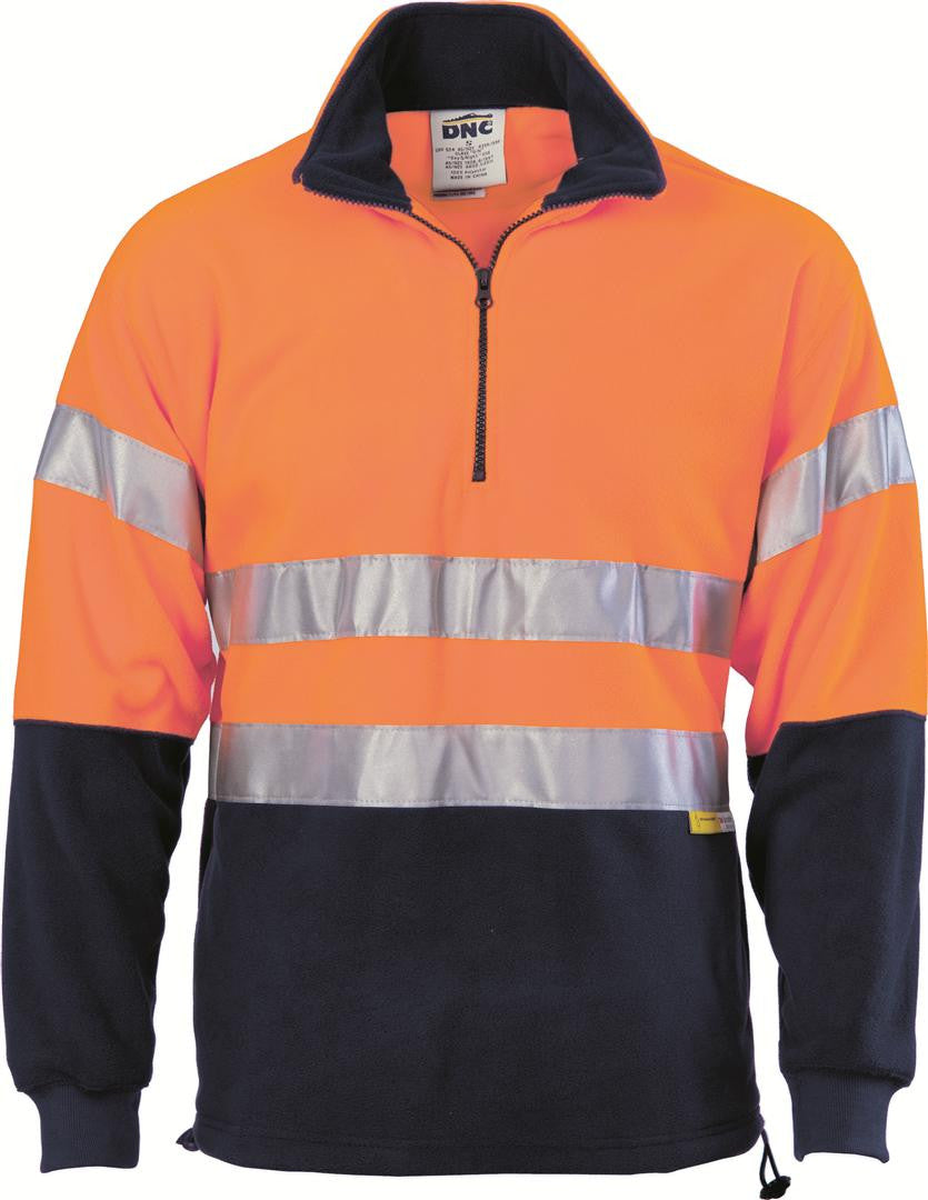 DNC HiVis Two Tone 1/2 Zip Polar Fleece with 3M 8906 R/Tape (3829)