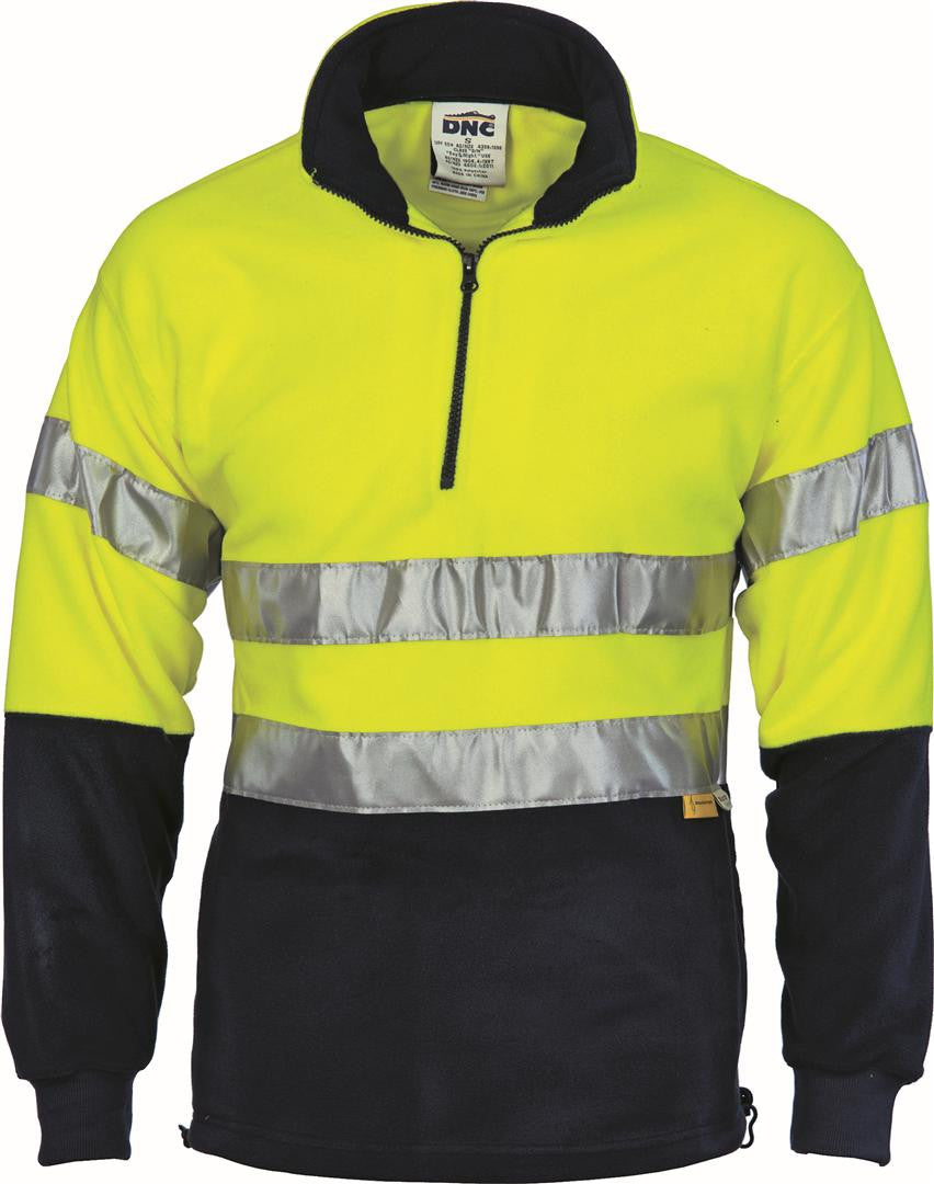 DNC HiVis Two Tone 1/2 Zip Polar Fleece with 3M 8906 R/Tape (3829)