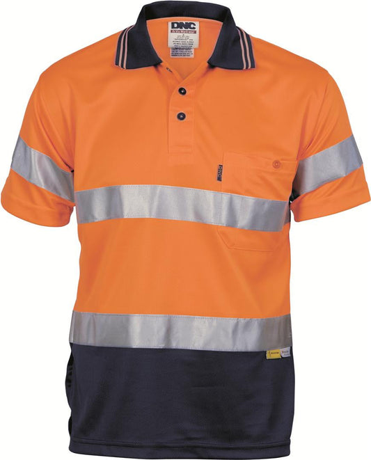 DNC Hivis D/N Cool Breathe Polo Shirt With 3M 8906 R/Tape - Short Sleeve (3911)