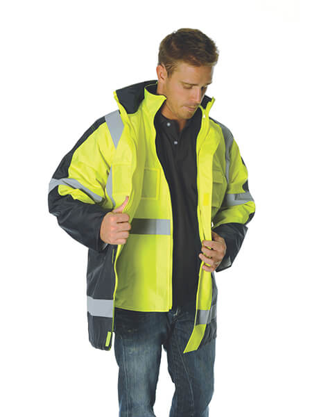 DNC Hivis Cross Back 2 Tone D/N “6 In 1” Contrast Jacket (Outer Jacket And Inner Vest Can Be Sold Separ (3998)