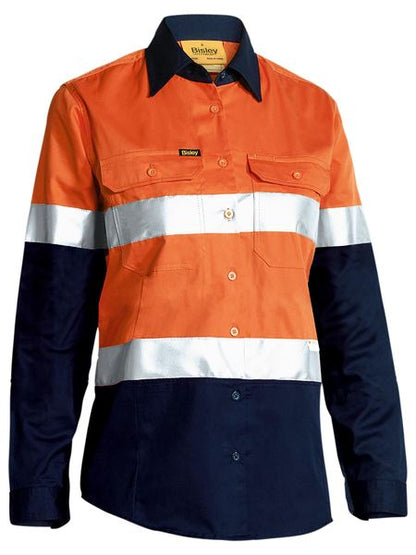 Bisley Women's Taped Hi Vis Cool Lightweight Drill Shirt (BL6696T)