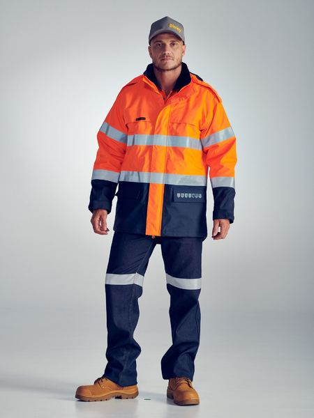 Bisley Taped Two Tone Hi Vis FR Wet Weather Shell Jacket (BJ8110T)