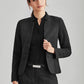 Biz Corporate Womens Comfort Wool Stretch Short Jacket with Reverse Lapel (64013)