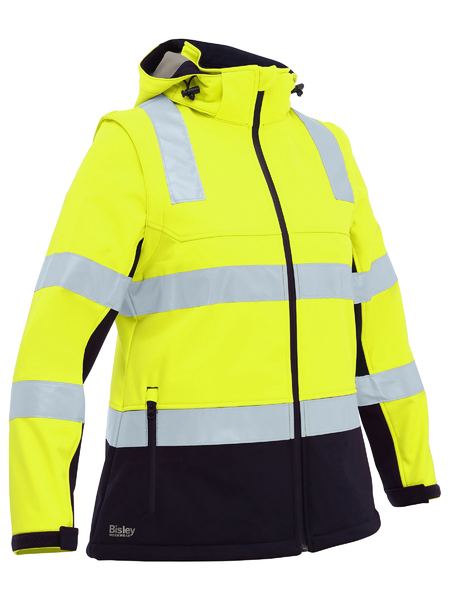 Bisley Women's Taped Two Tone Hi Vis 3-In-1 Soft Shell Jacket (BJL6078T)