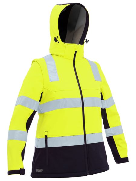 Bisley Women's Taped Two Tone Hi Vis 3-In-1 Soft Shell Jacket (BJL6078T)