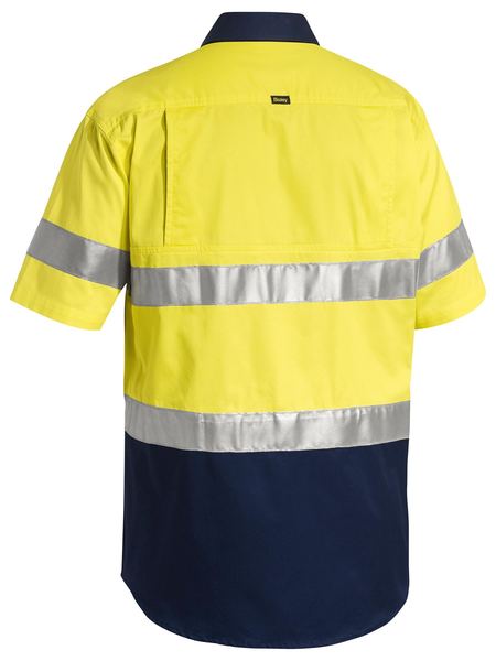 Bisley 3M Taped Two Tone Hi Vis Cool Lightweight Shirt - Short Sleeve-(BS1896)