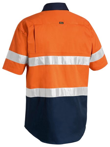 Bisley 3M Taped Two Tone Hi Vis Cool Lightweight Shirt - Short Sleeve-(BS1896)