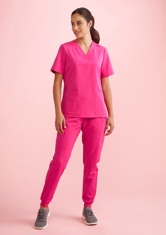 Biz Care Womens Pink Jogger Scrub Pant (CSP241LL)