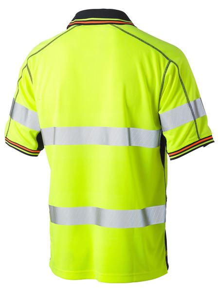 Bisley Taped Two Tone Hi Vis Polyester Mesh Short Sleeve Polo Shirt (BK1219T)