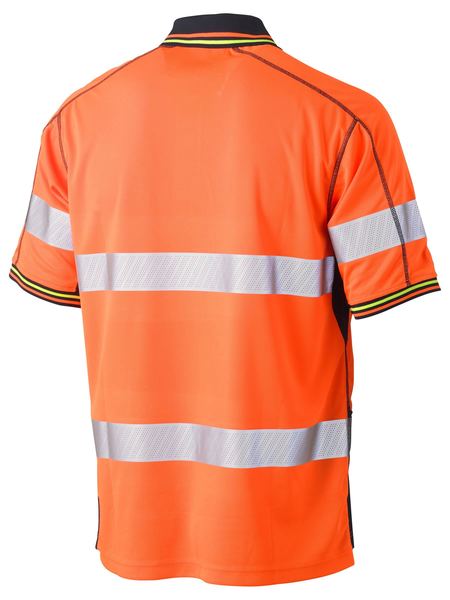 Bisley Taped Two Tone Hi Vis Polyester Mesh Short Sleeve Polo Shirt (BK1219T)