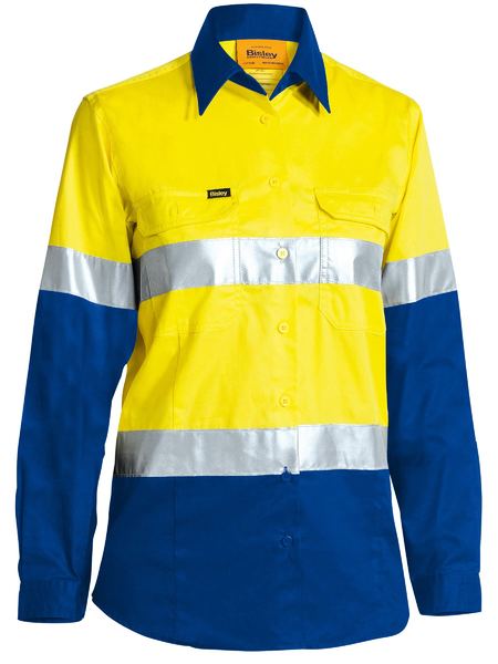 Bisley Women's Taped Hi Vis Cool Lightweight Drill Shirt (BL6696T)