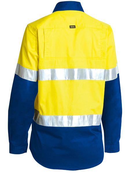 Bisley Women's Taped Hi Vis Cool Lightweight Drill Shirt (BL6696T)