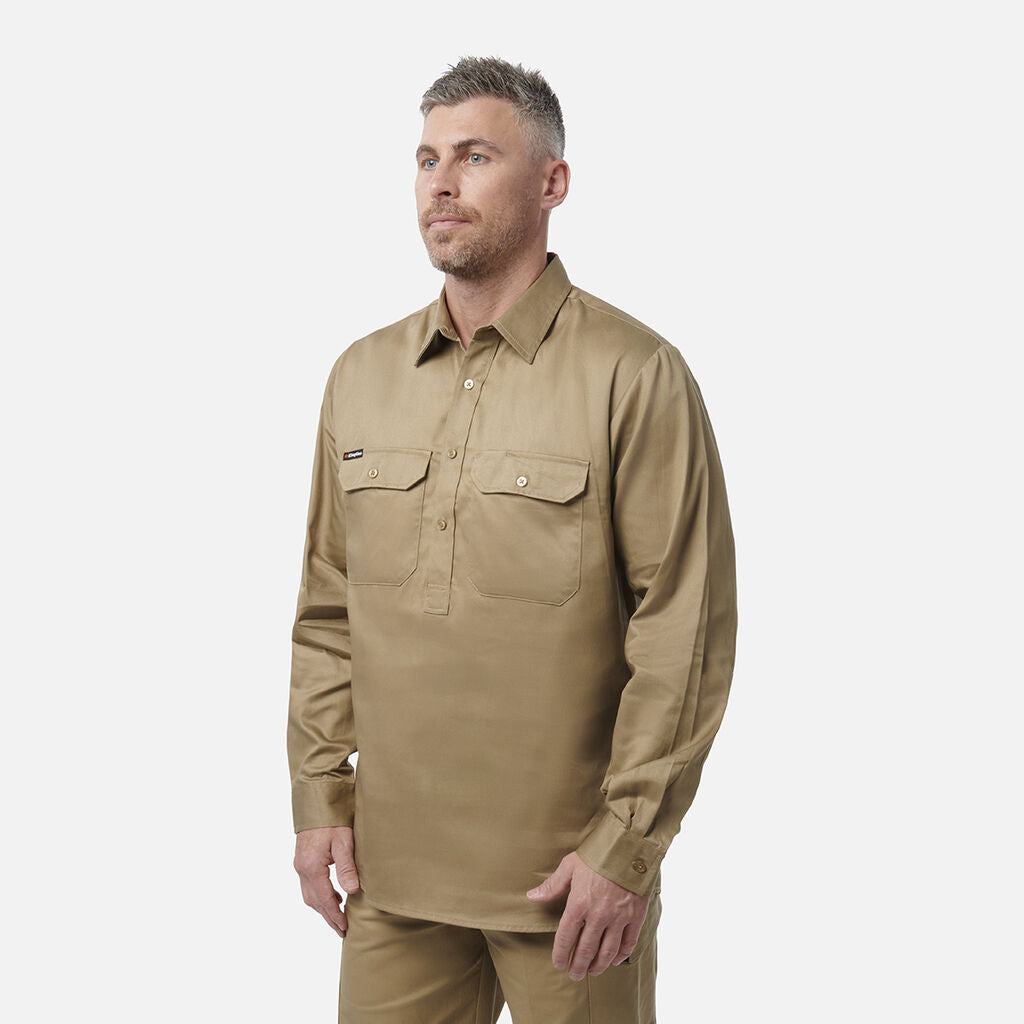 King Gee Originals Long Sleeve Closed Front Cotton Drill Work Shirt (K04020)