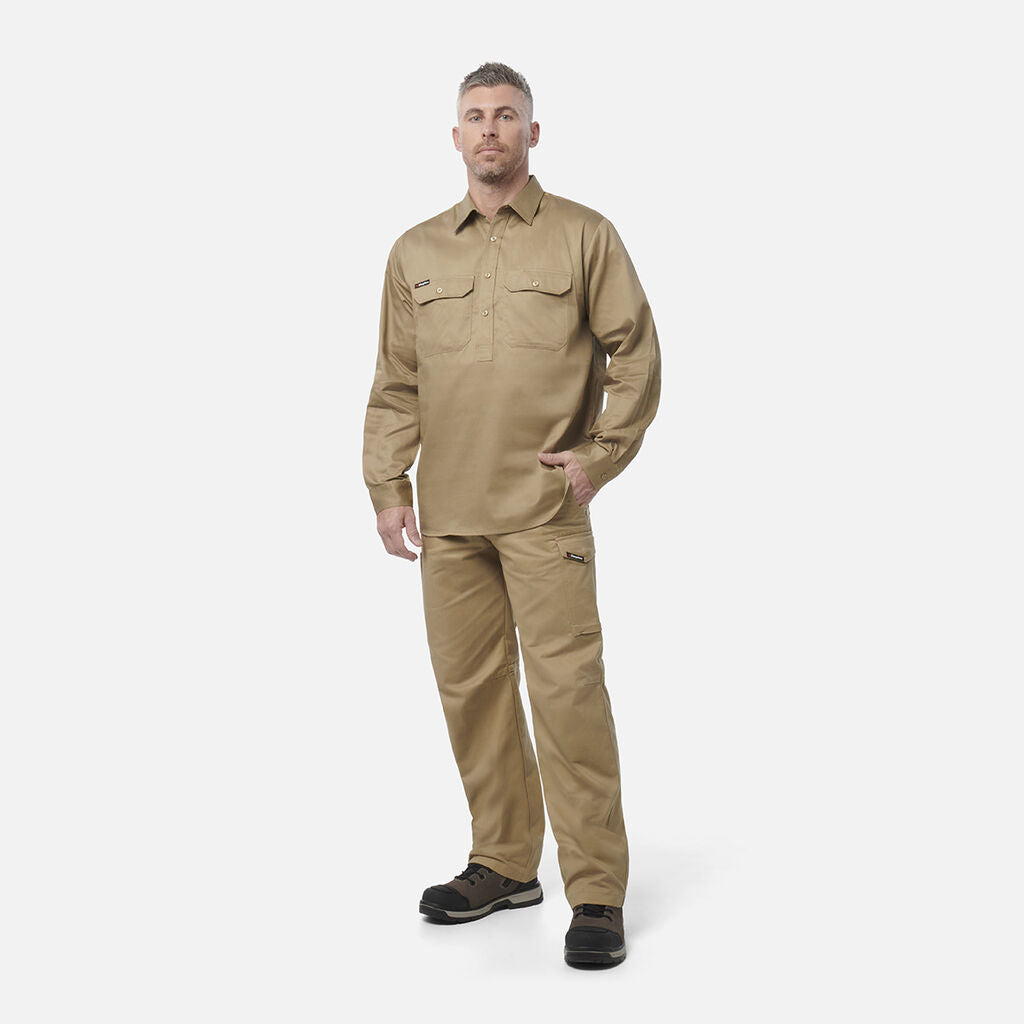 King Gee Originals Long Sleeve Closed Front Cotton Drill Work Shirt (K04020)