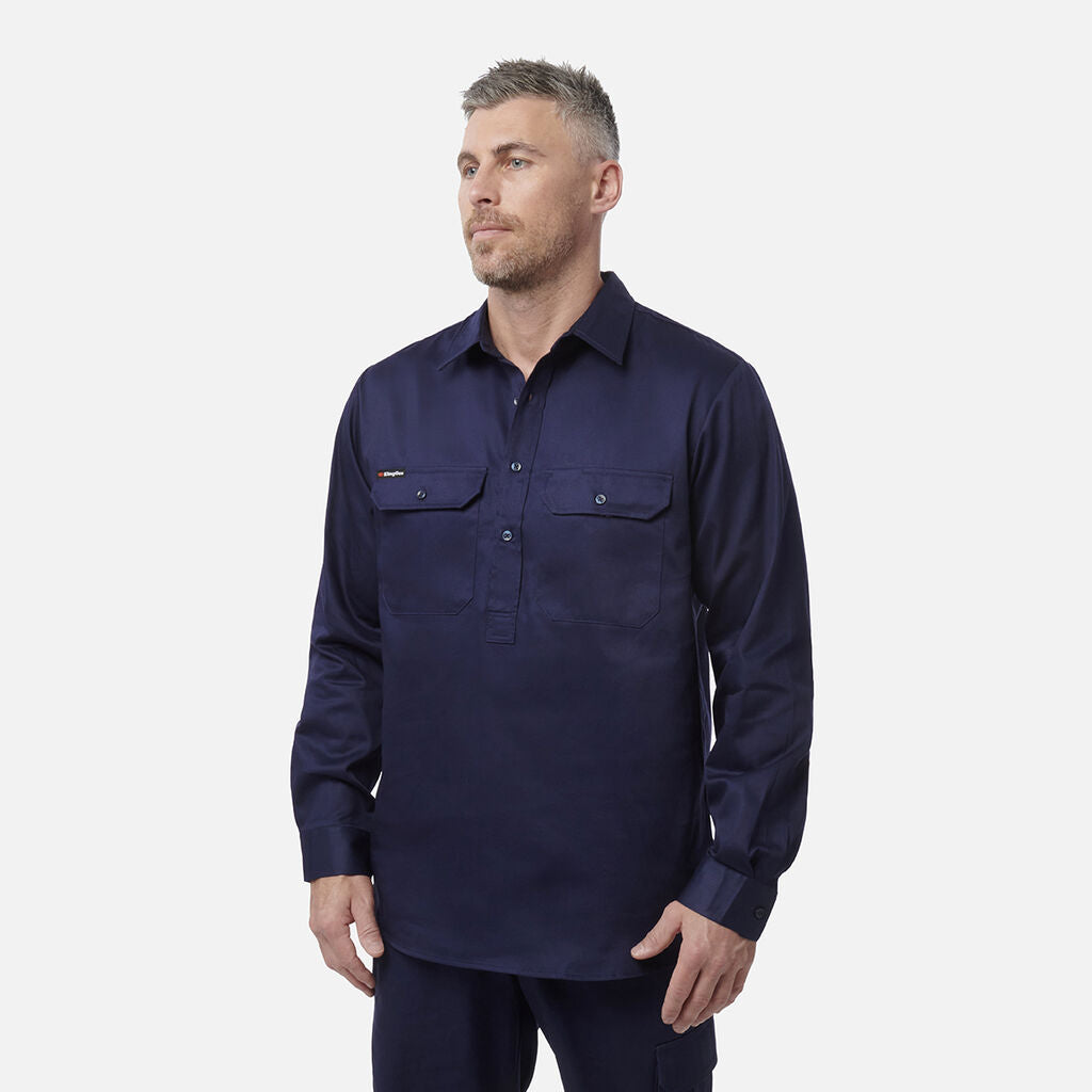 King Gee Originals Long Sleeve Closed Front Cotton Drill Work Shirt (K04020)