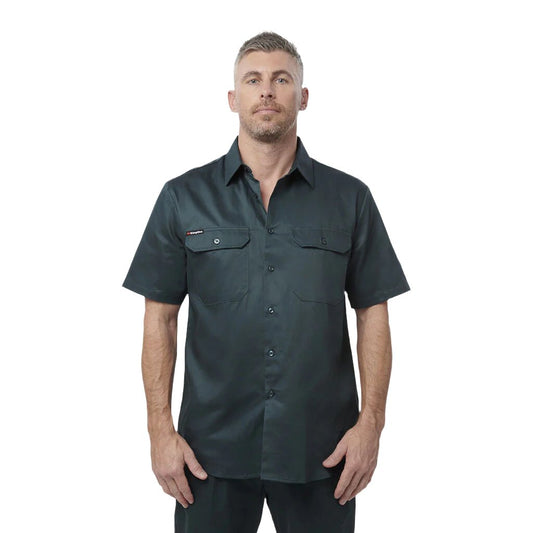 King Gee Originals Short Sleeve Open Front Cotton Drill Work Shirt (K04030)