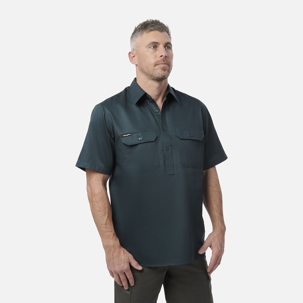 King Gee Originals Short Sleeve Closed Front Cotton Drill Work Shirt (K04060)