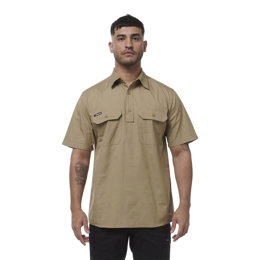 King Gee Workcool Vented Closed Front Shirt Short Sleeve (K14032)