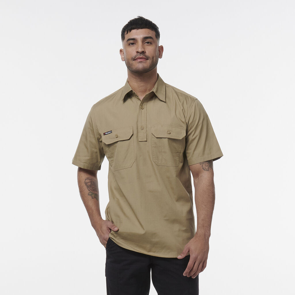 King Gee Workcool Vented Closed Front Shirt Short Sleeve (K14032)