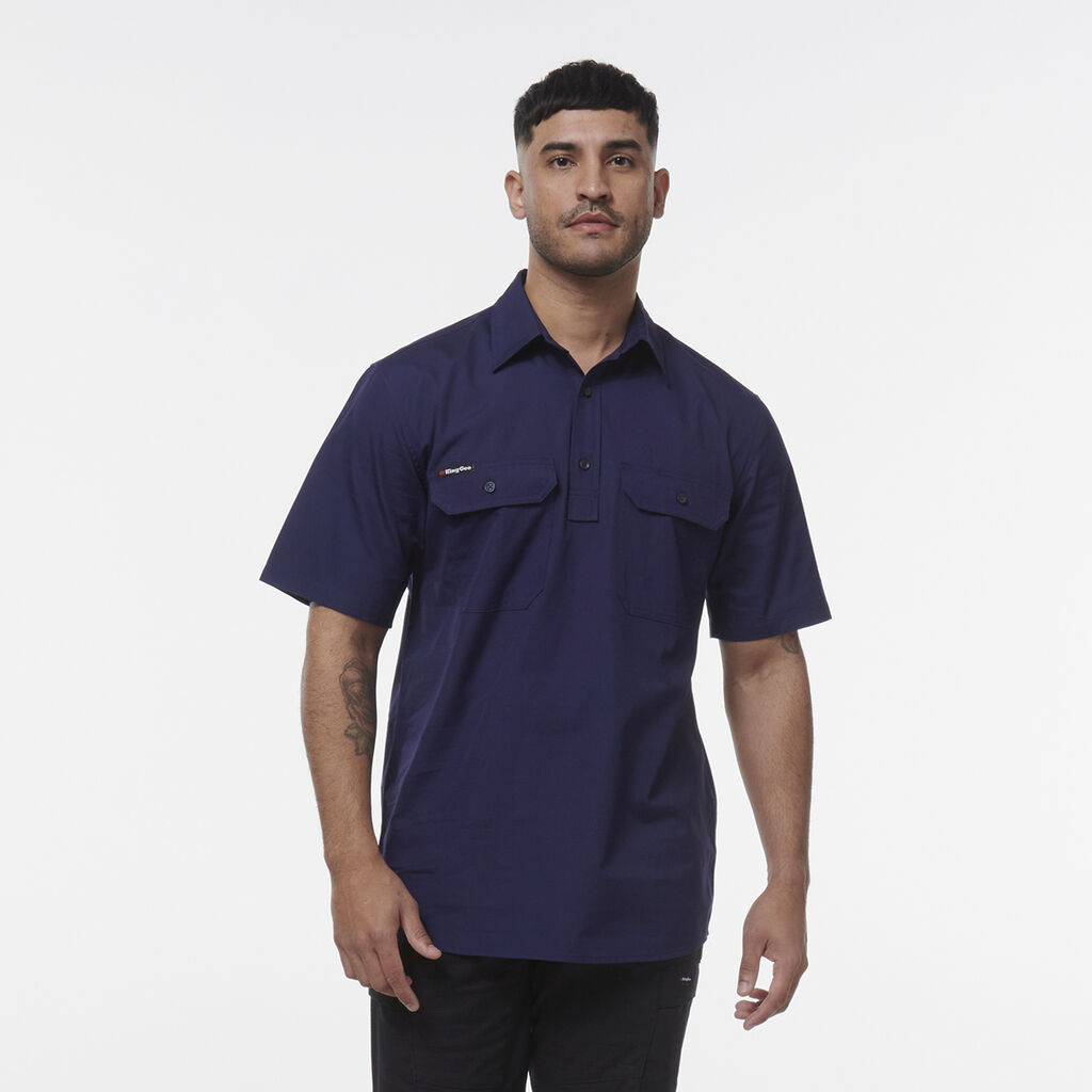 King Gee Workcool Vented Closed Front Shirt Short Sleeve (K14032)