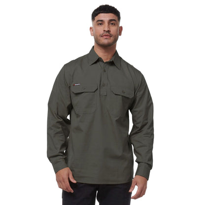 King Gee Workcool Vented Closed Front Shirt Long Sleeve (K14033)