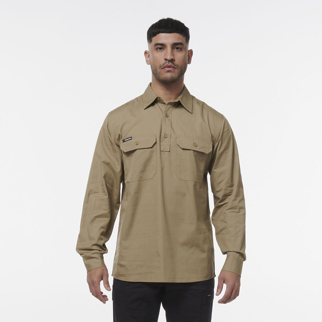 King Gee Workcool Vented Closed Front Shirt Long Sleeve (K14033)