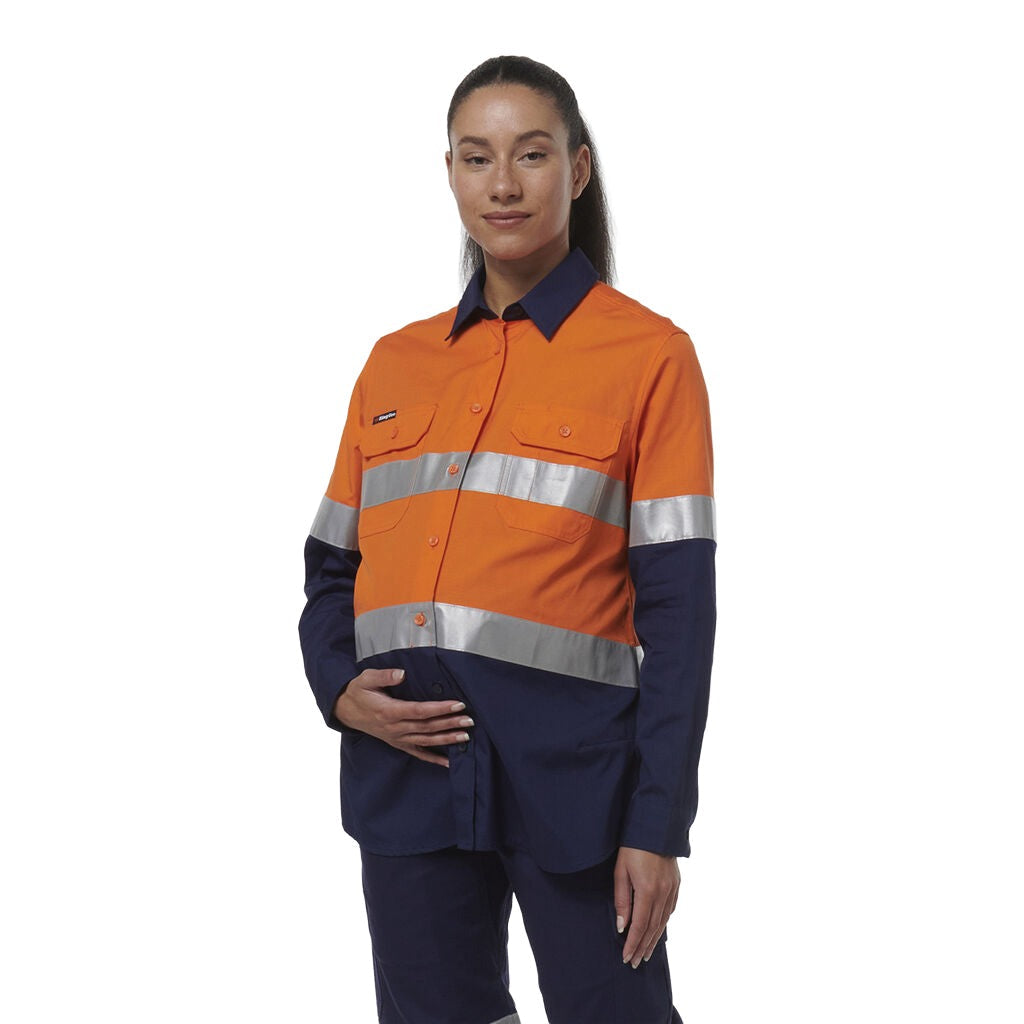 King Gee Women's Workcool Maternity Reflective Shirt (K44234)