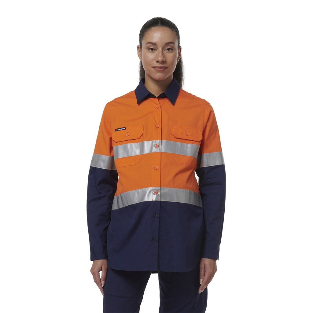 King Gee Women's Workcool Maternity Reflective Shirt (K44234)