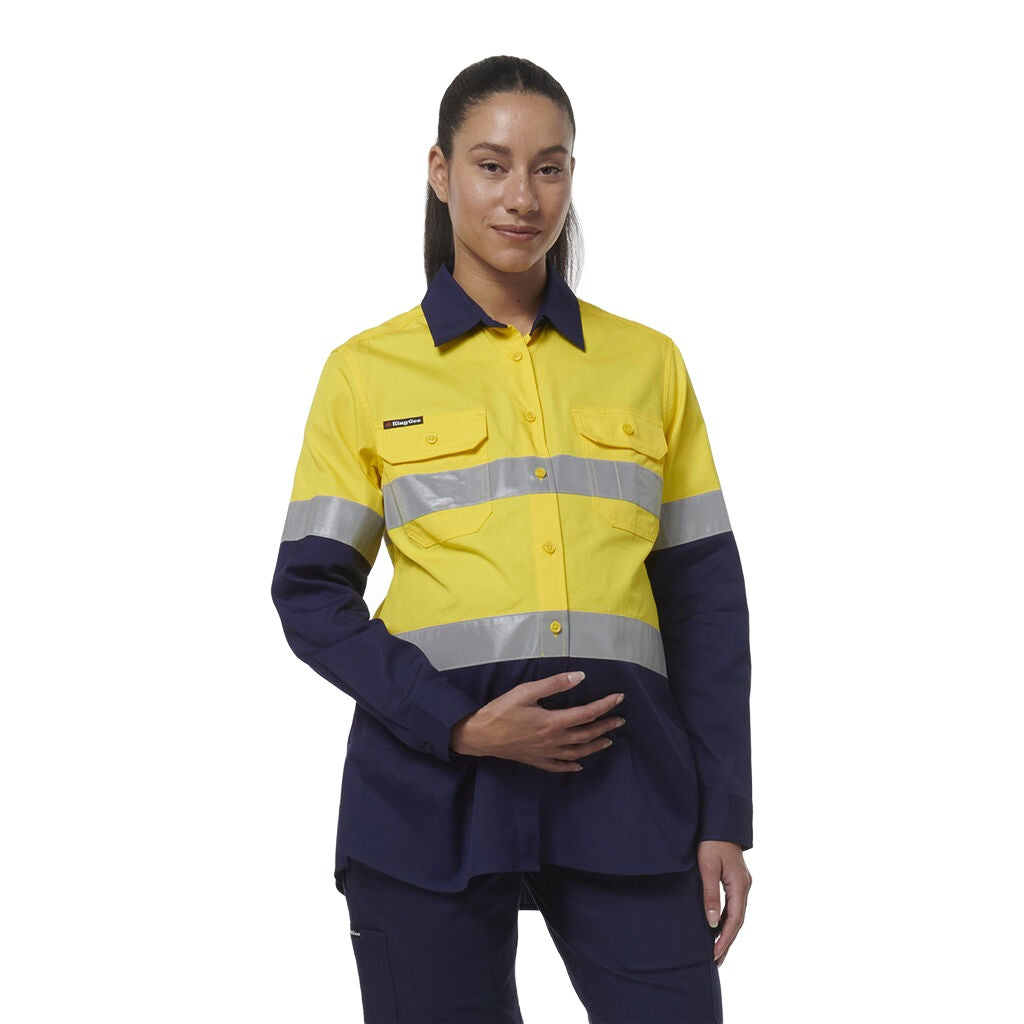 King Gee Women's Workcool Maternity Reflective Shirt (K44234)