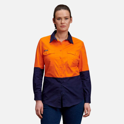 King Gee Women's Workcool 2 Hi-Vis Lightweight Work Shirt (K44543)