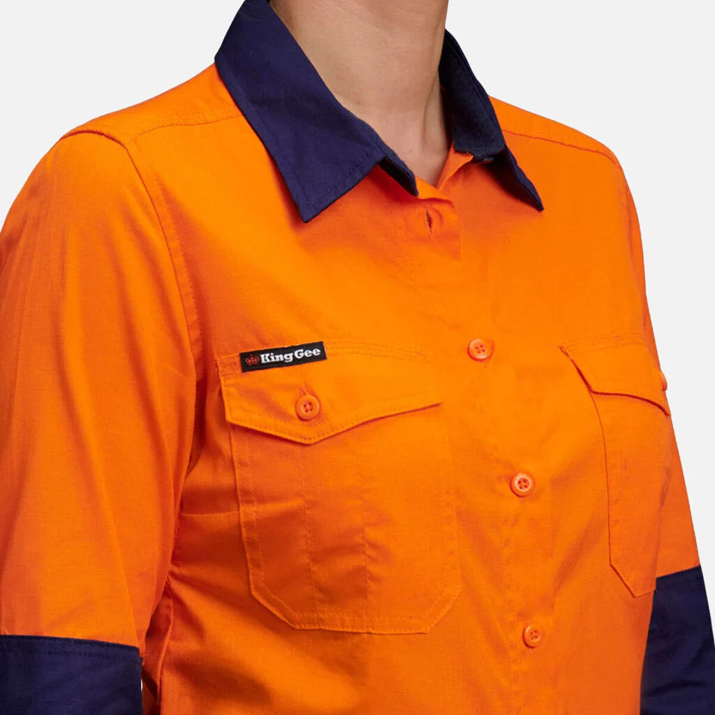 King Gee Women's Workcool 2 Hi-Vis Lightweight Work Shirt (K44543)