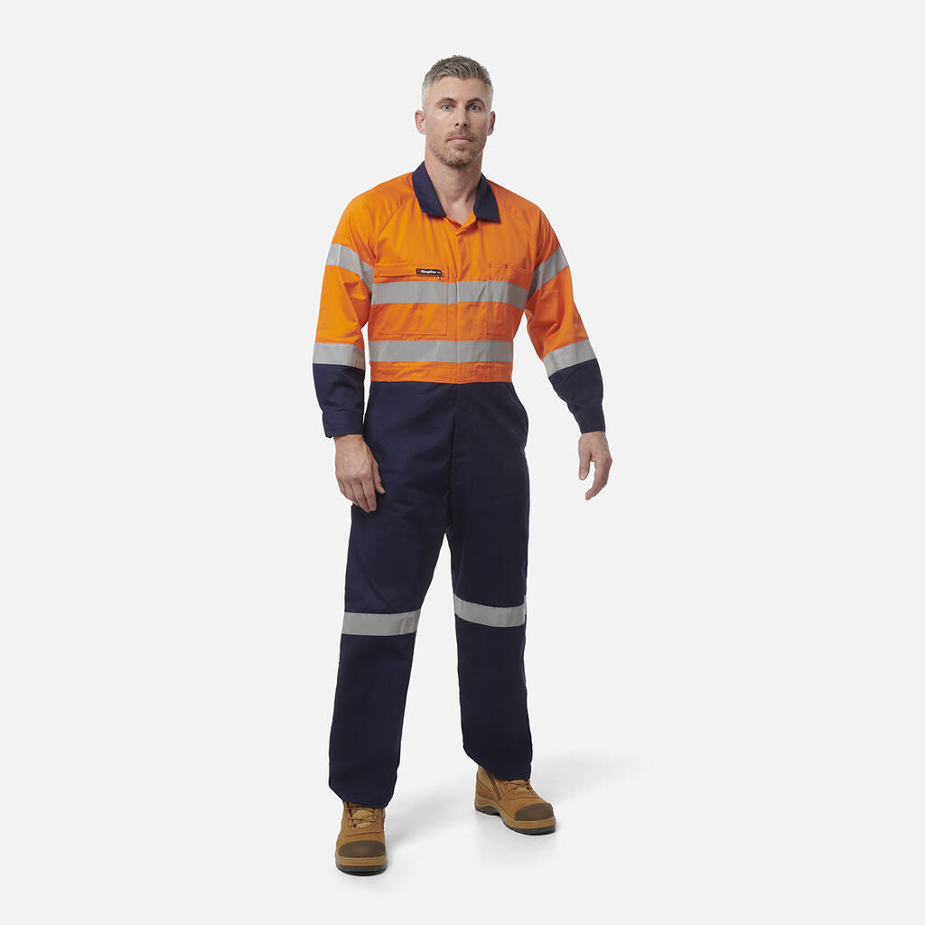 King Gee Originals Hi-Vis Reflective Two Tone Drill Work Overalls (K51525)