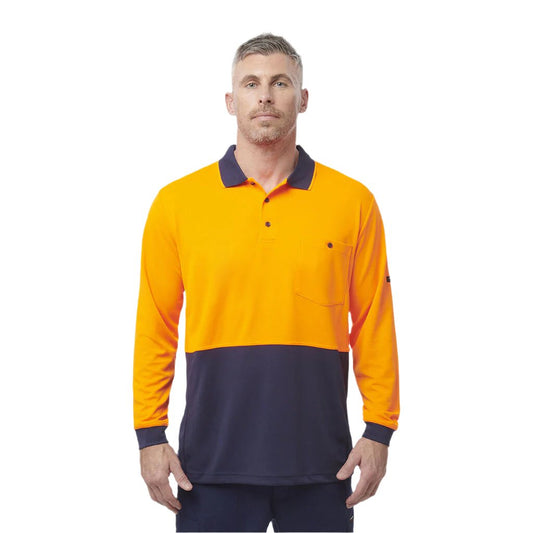 King Gee Workcool Hyperfreeze Hi-Vis Two Tone Long Sleeve Polo Shirt (K54235)