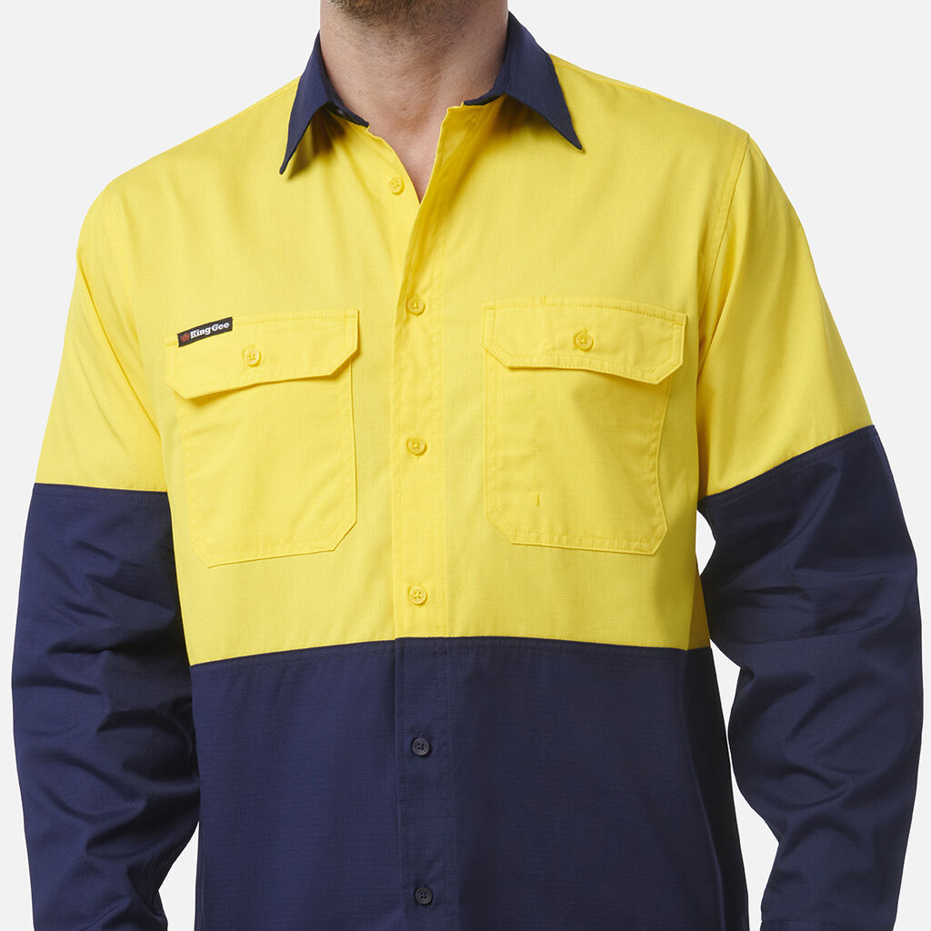 King Gee Workcool Vented Spliced Shirt Long Sleeve (K54912)