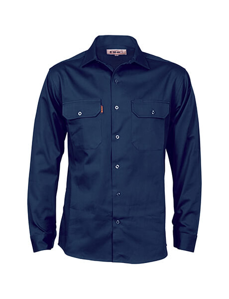 DNC Cotton Drill L/S Work Shirt  - Long Sleeve (3202)