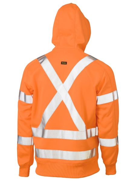 Bisley X Taped Hi Vis Zip Fron Fleece Hoodie (BK6819XT)