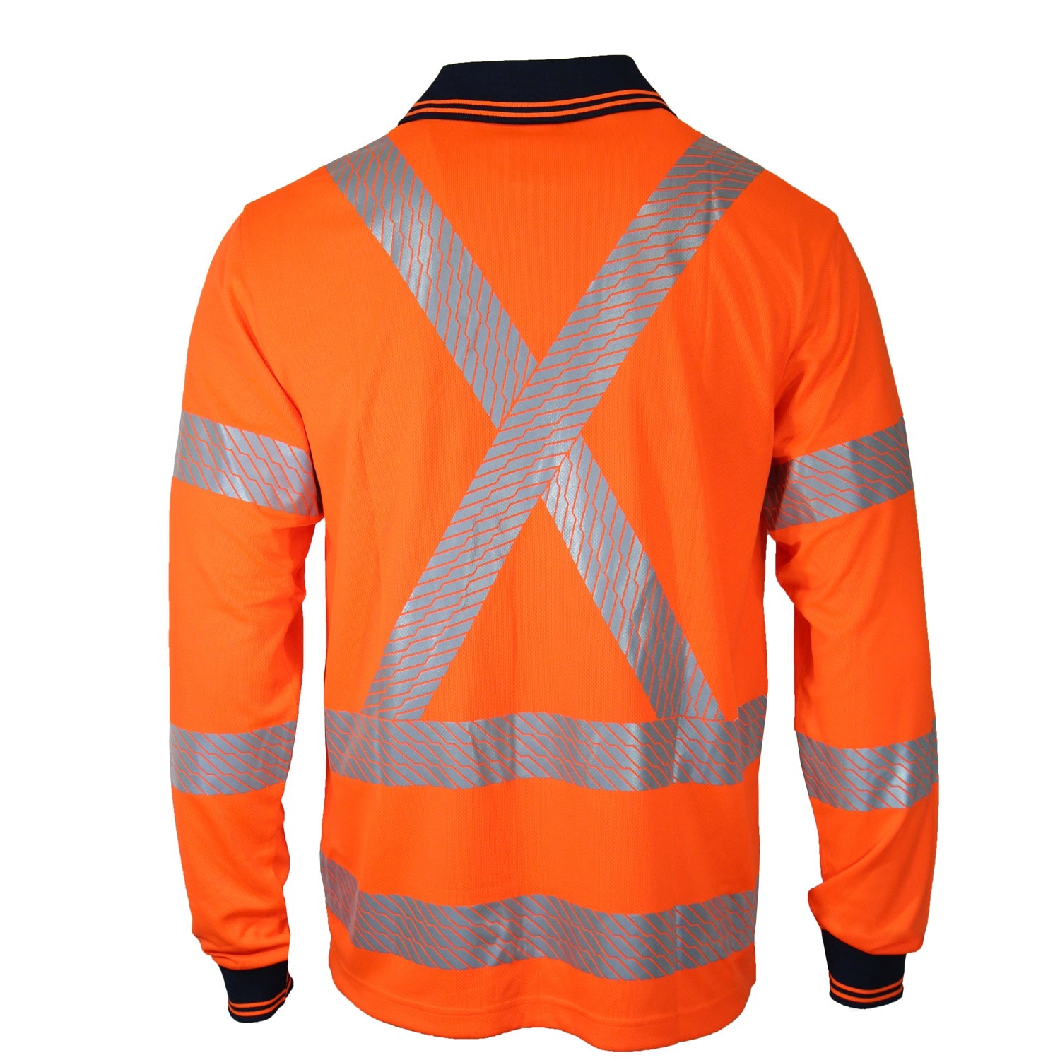 DNC Hivis Segmented Tape X Back Polo -LS (3510)