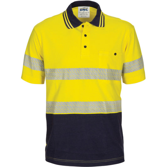 DNC Hivis Segment Taped Cotton Jersey Polo - Short Sleeve (3515)