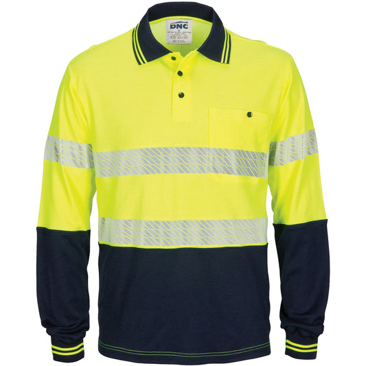 DNC HIVIS Segment Taped Cotton Backed Polo - Long Sleeve (3518)