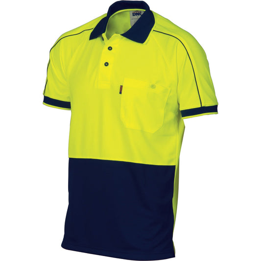 DNC HiVis Cool-Breathe Double Piping Polo-Short Sleeve (3753)