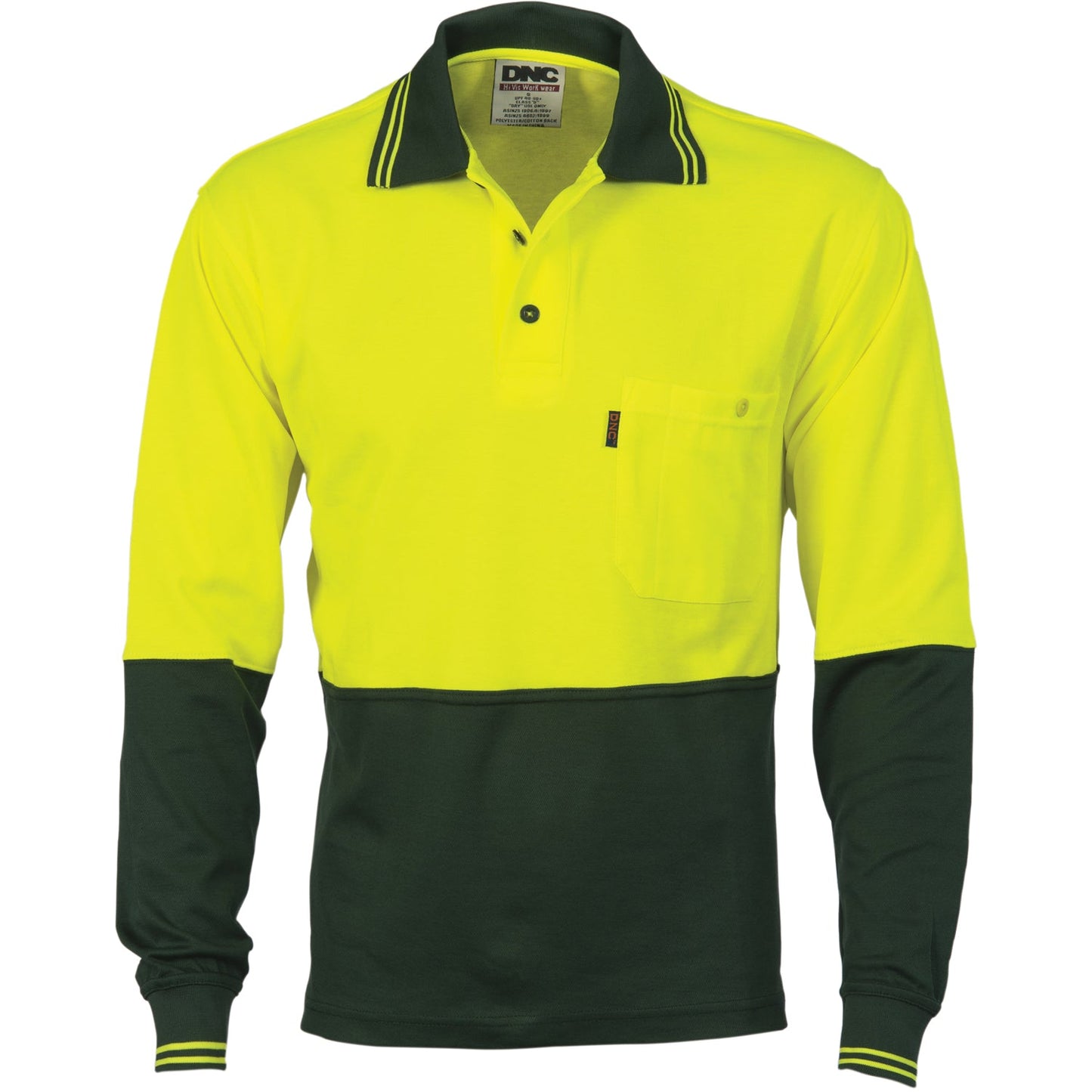 DNC Cotton Back Hi Vis Two Tone Fluoro Polo L/S (3816)