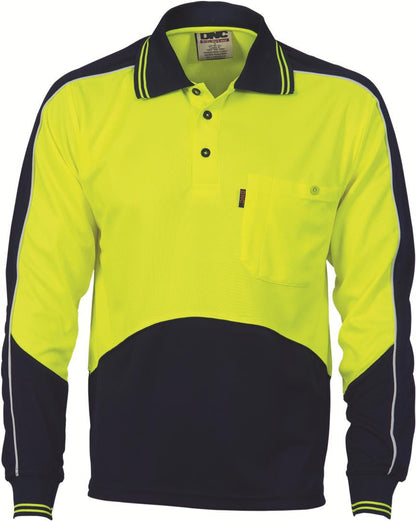 DNC HiVis Cool Breathe Panel Polo Shirt - Long Sleeve (3892)