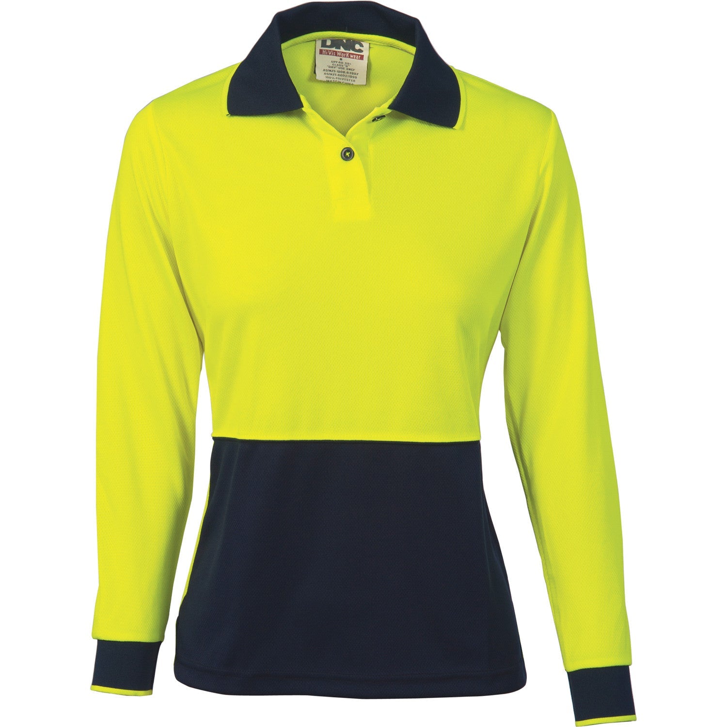 DNC Ladies HiVis Two Tone Polo Shirt - Long Sleeve (3898)