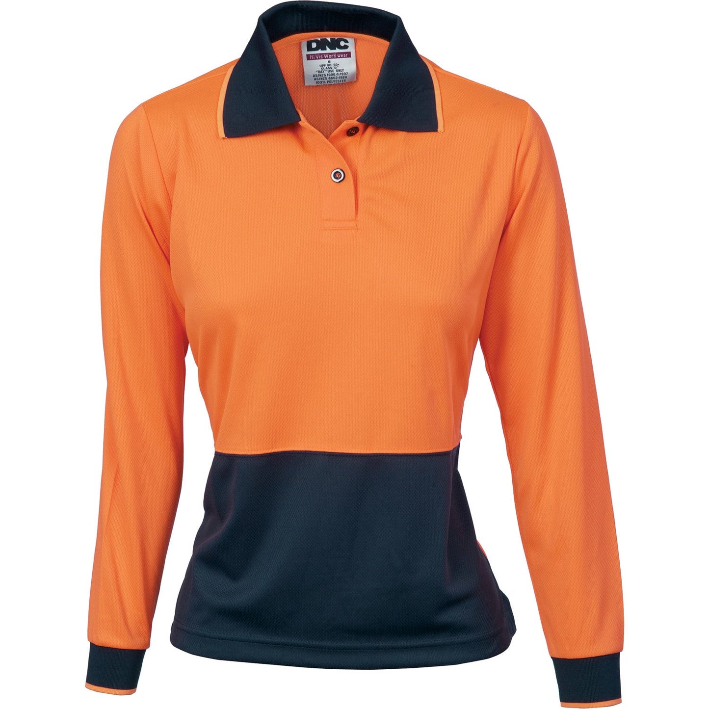 DNC Ladies HiVis Two Tone Polo Shirt - Long Sleeve (3898)