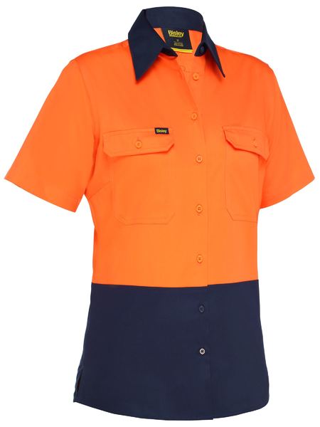 Bisley Women's Cool Lightweight Hi Vis Drill Shirt - (BL1895)