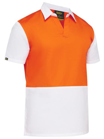 Bisley Two Tone Hi Vis V-Neck Short Sleeve Shirt (BS1405)