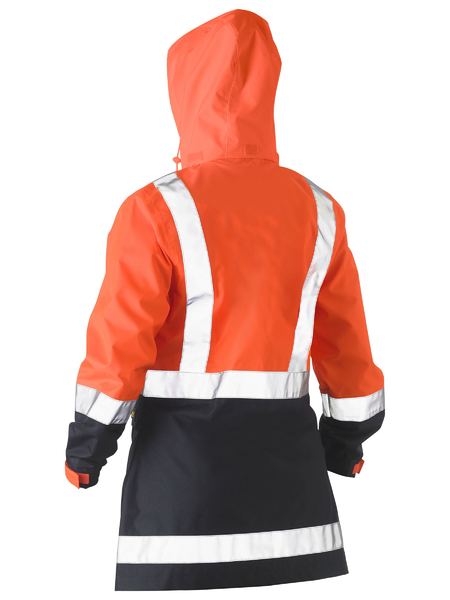 Bisley Women's H Taped Two Tone Hi Vis Rain Jacket - (BJL6966T)