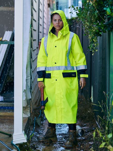 Bisley Taped Hi Vis Long Rain Coat - (BJ6961T)